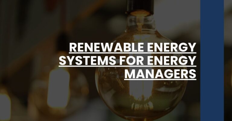 Renewable Energy Systems for Energy Managers
